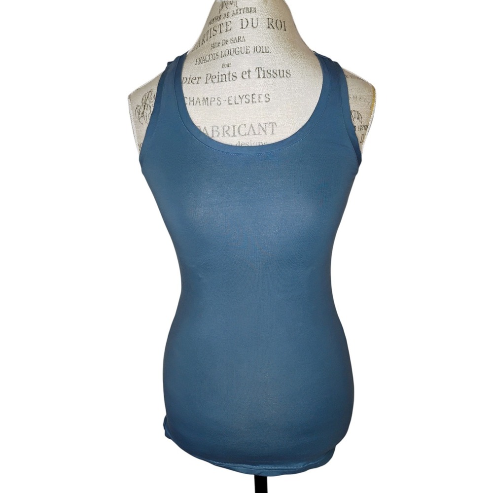 Pact Tank Top Womens Small Blue Base Layer Layering Capsule Organic Cotton